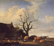 VELDE, Adriaen van de A Farm with a Dead Tree china oil painting reproduction